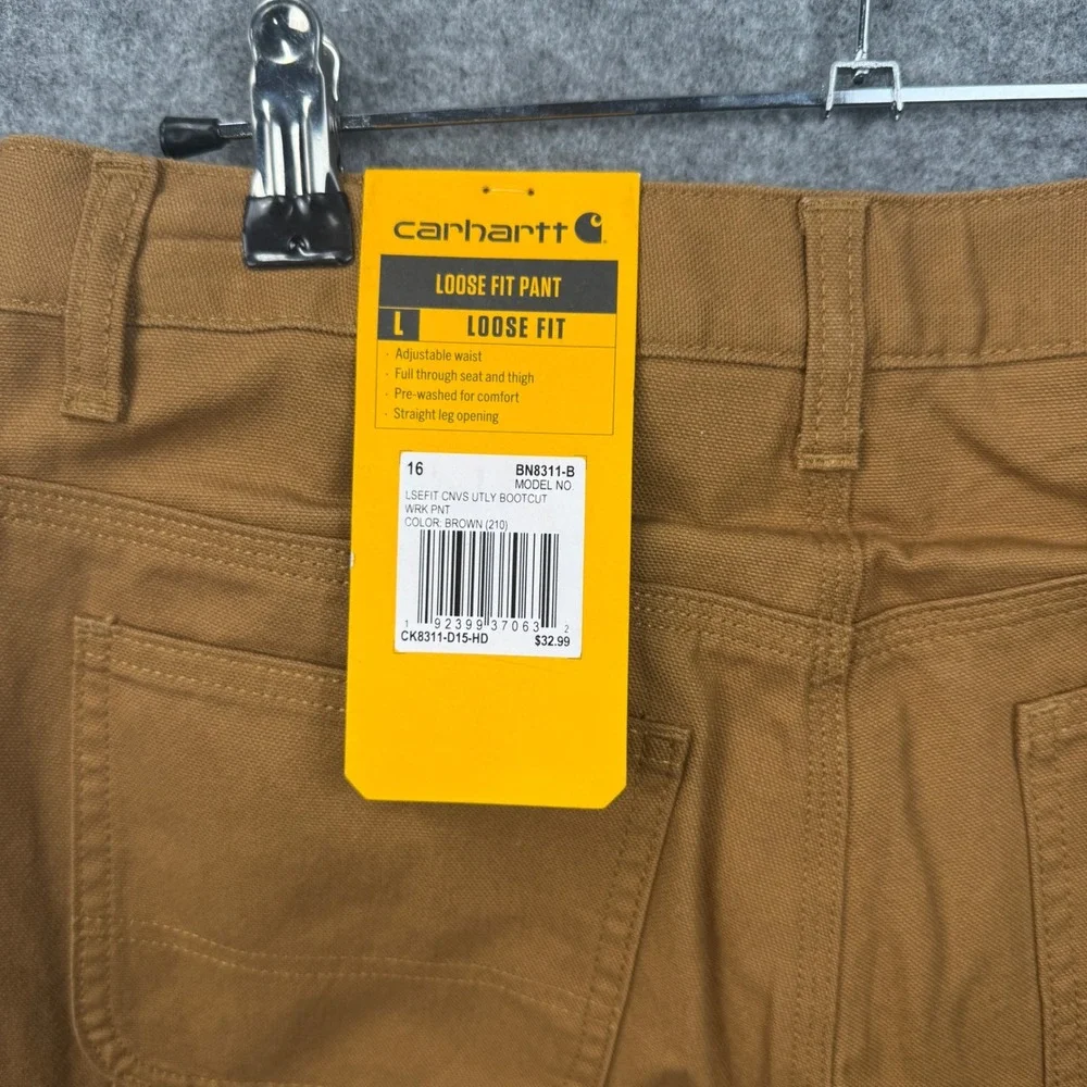 Carhartt Kids Loose Fit Utility Canvas Pants Brown‎ BN8311-B Size 16 NWT